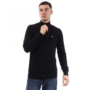 Weekend Offender Mens Paraguay Knitted Quarter Zip Sweatshirt / Black